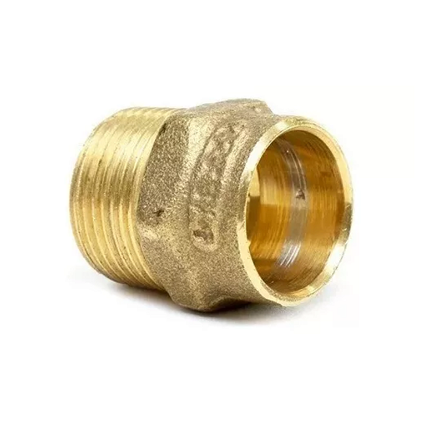 Conector latão roscável macho 22 mm