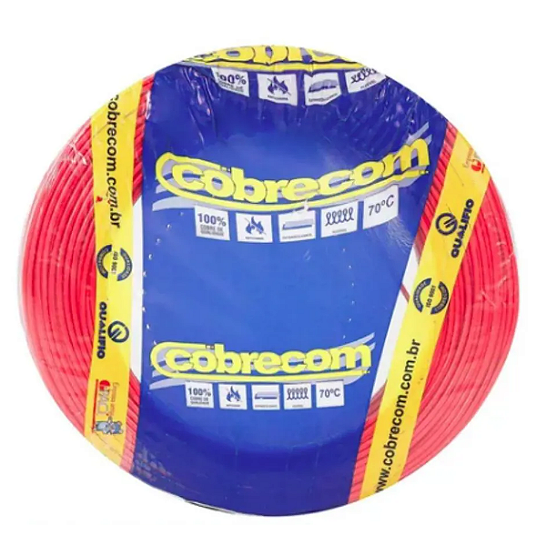 Fio flex 4,0 mm vermelho cobrecom