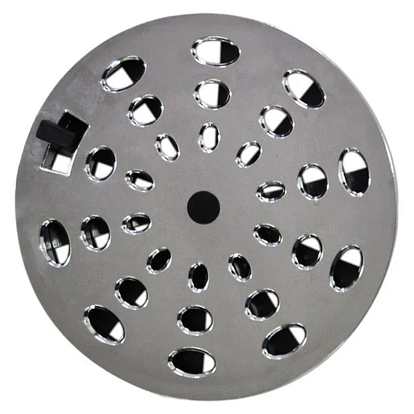 Grelha de ralo rotativa cromada 15 cm  redonda astra