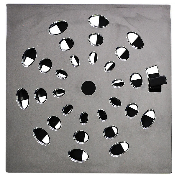 Grelha de ralo rotativa cromada 15X15 cm quadrada astra