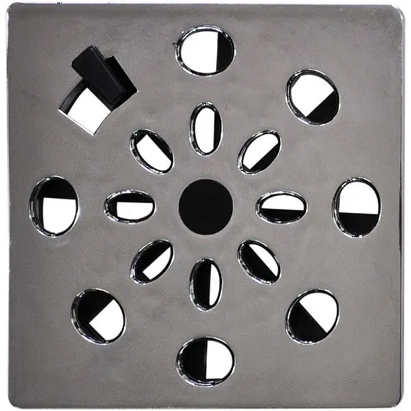Grelha de ralo rotativa cromada 9,4 cm quadrada astra