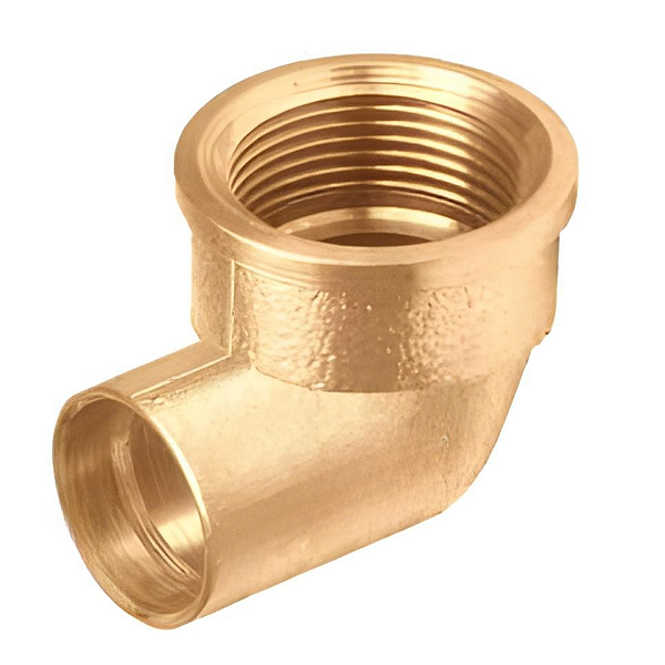 Joelho latão soldável/roscável 90° 22 mm X 1/2"
