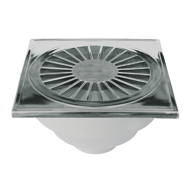 Ralo sifonado cromado quadrado 100X38X40 mm plastilit