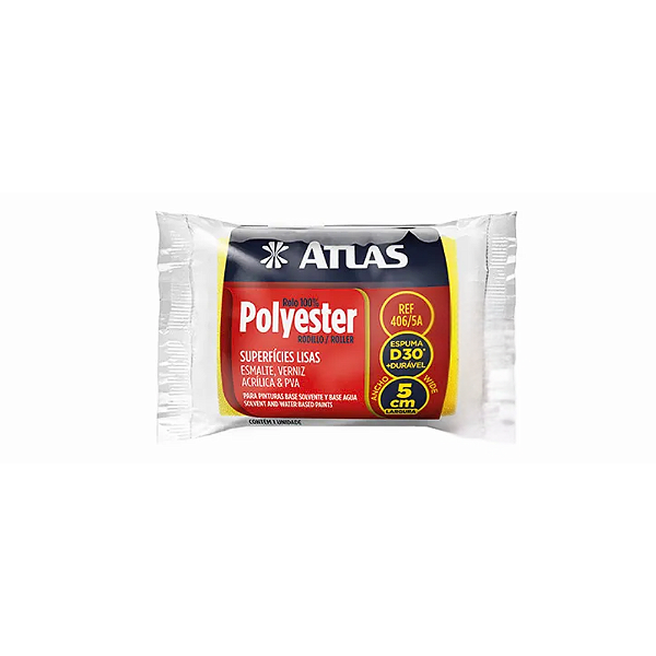 Rolo de pintura de espuma amarelo 5 cm atlas