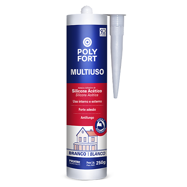 Silicone acético multiuso branco 250 g pulviutec