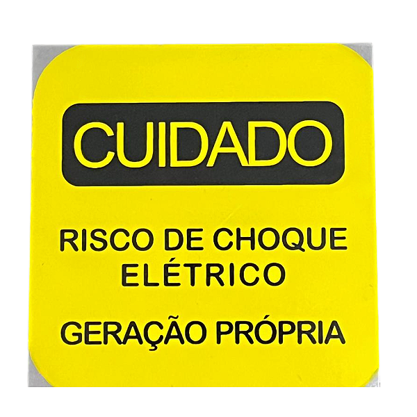 Placa cuidado risco de choque geração própria