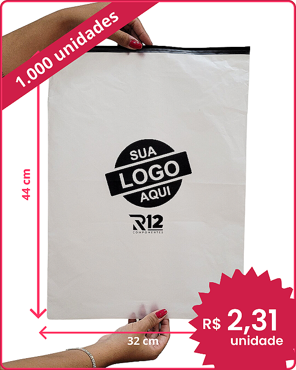 Zip Lock  32x44cm Transparente - Personalizado - 1.000 Unidades
