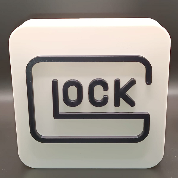 Placa 3D de Mesa ou Parede da Glock 12x12cm e 3cm de espessura