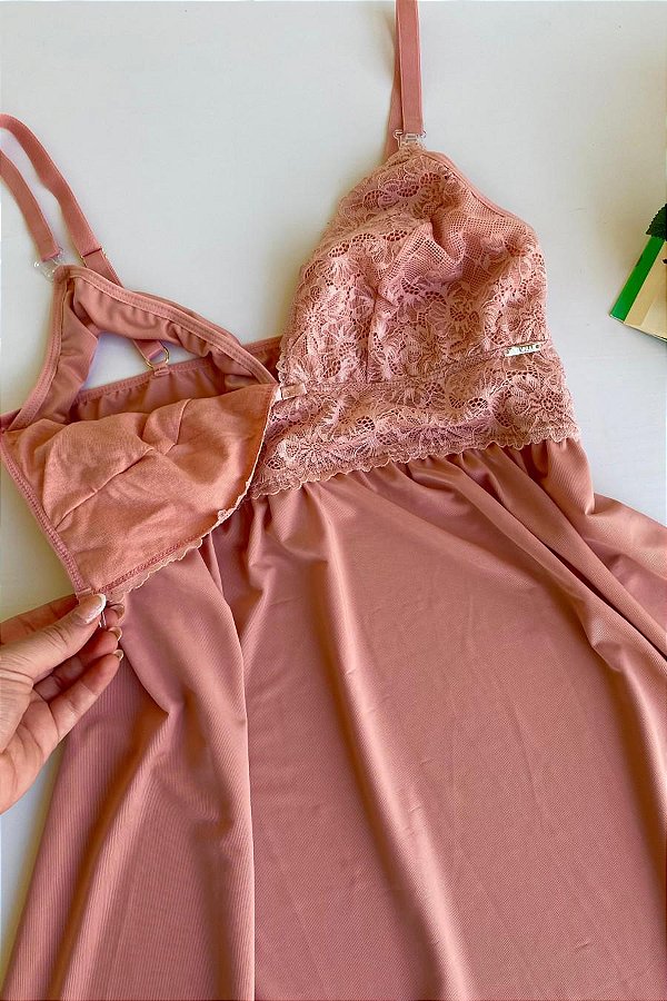 CAMISOLA MATERNIDADE SEM BOJO EM LIGANETE E RENDA