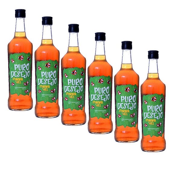 Combo 6 Garrafas Bebida Alcóolica Mista Puro Desejo - Guaraná e Mel