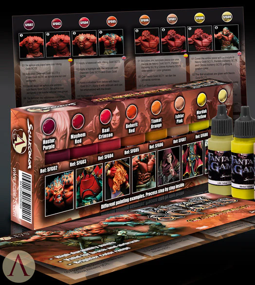 Set de 8x Tintas Acrílicas Fantasy & Games - Creatures From Hell - Scale75