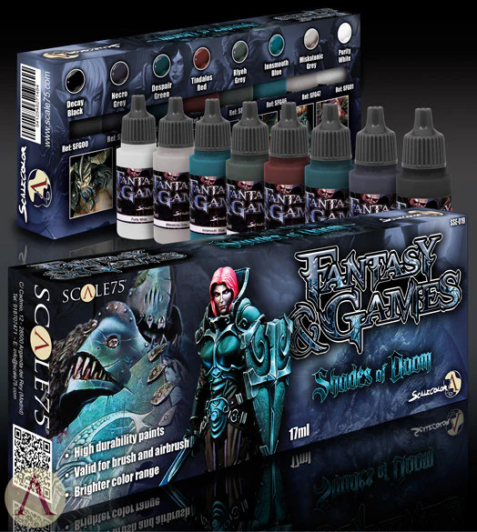 Set de 8x Tintas Acrílicas Fantasy & Games - Shades of Doom - Scale75