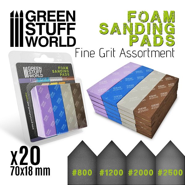 Foam Sanding Pads - Fine Grit Assortment x20