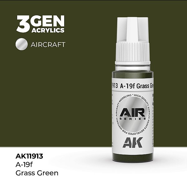 Tinta Acrílica AK Interactive 3GEN AIR A-19F Grass Green 18ml