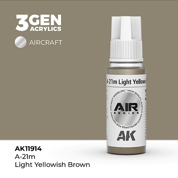 Tinta Acrílica AK Interactive 3GEN AIR A-21M Light Yellowish Brown 18ml