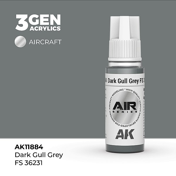 Tinta Acrílica AK Interactive 3GEN AIR Dark Gull Grey FS 36231 18ml