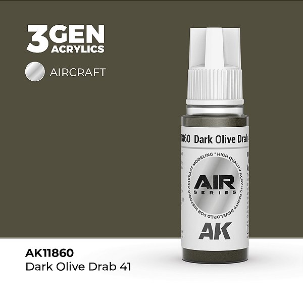 Tinta Acrílica AK Interactive 3GEN AIR Dark Olive Drab 41 18ml