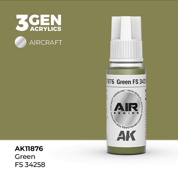 Tinta Acrílica AK Interactive 3GEN AIR Green FS 34258 18ml