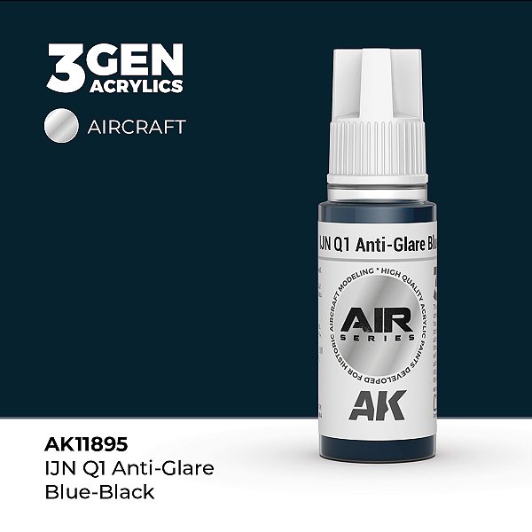 Tinta Acrílica AK Interactive 3GEN AIR IJN Q1 Anti-Glare Blue-Black 18ml