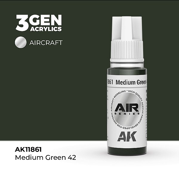 Tinta Acrílica AK Interactive 3GEN AIR Medium Green 42 18ml