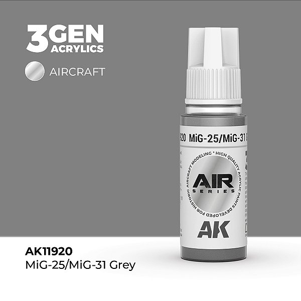 Tinta Acrílica AK Interactive 3GEN AIR MiG-25/MiG-31 Grey 18ml
