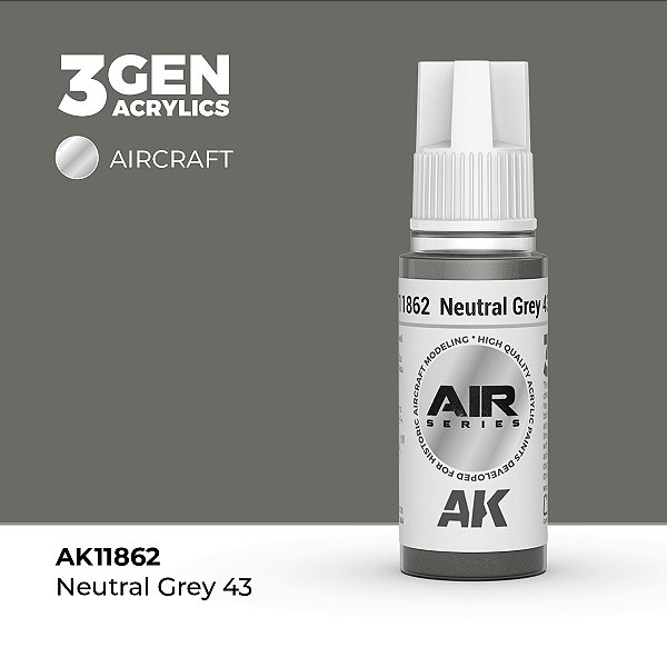 Tinta Acrílica AK Interactive 3GEN AIR Neutral Grey 43 18ml
