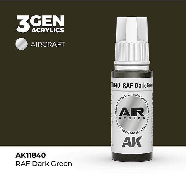 Tinta Acrílica AK Interactive 3GEN AIR RAF Dark Green 18ml