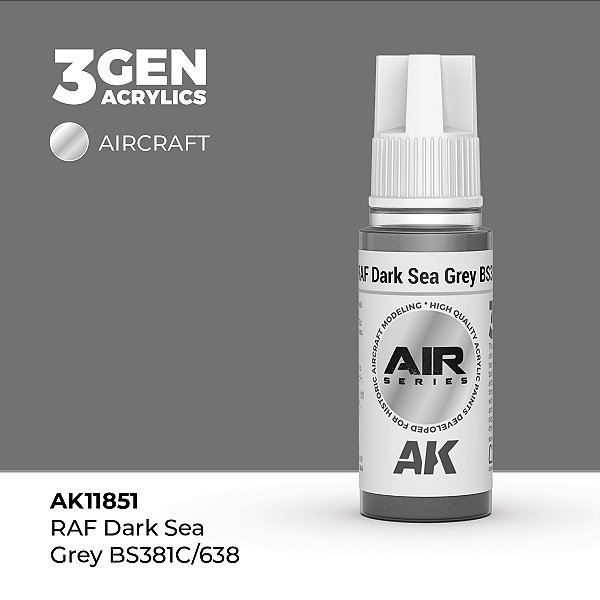 Tinta Acrílica AK Interactive 3GEN AIR RAF Dark Sea Grey BS381C/638 18ml
