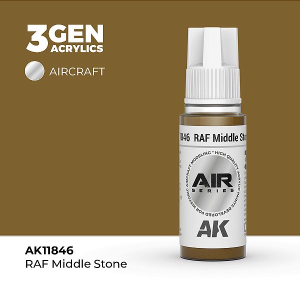 Tinta Acrílica AK Interactive 3GEN AIR RAF Middle Stone 18ml