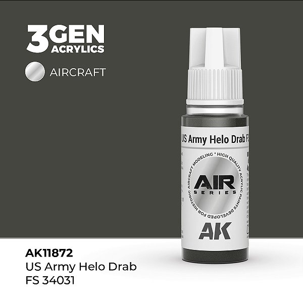 Tinta Acrílica AK Interactive 3GEN AIR US Army Helo Drab FS 34031 18ml