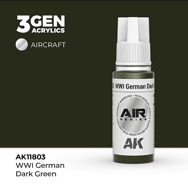 Tinta Acrílica AK Interactive 3GEN AIR WWI German Dark Green 18ml