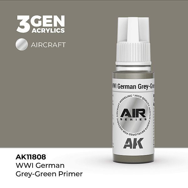 Tinta Acrílica AK Interactive 3GEN AIR WWI German Grey-Green Primer 18ml