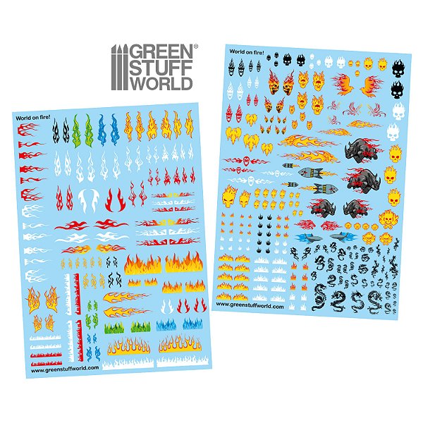 Waterslide Decals — World on Fire — 2 A5 sheets