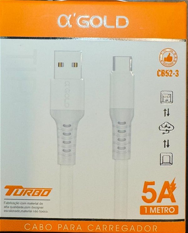 CABO USB/TIPO-C, 1metro, A'GOLD CB52-3