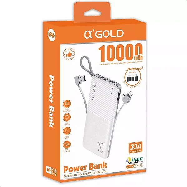 POWER BANK 10.000mah A'GOLD BTE-08