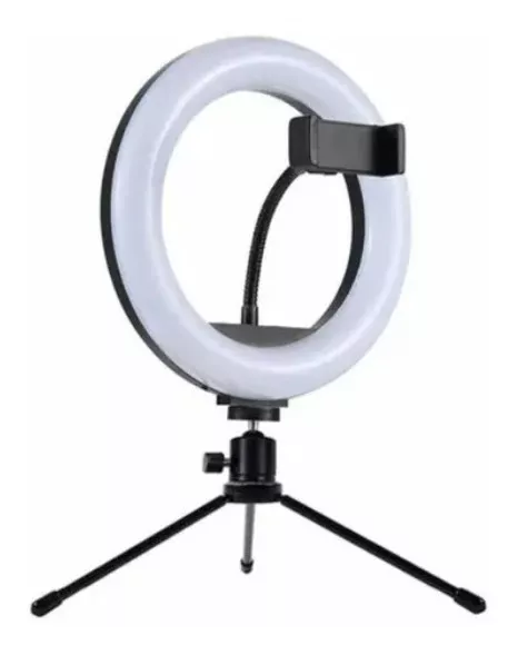 RING LIGHT DE MESA 8 POLEGADAS COM SUPORTE DE CELULAR LEY-271