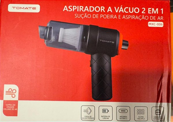 ASPIRADOR A VÁCUO 2 EM 1 TOMATE MXC-006