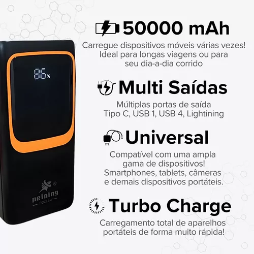 BATERIA PORTÁTIL 50000mah 22,5W PEINING WUP-946