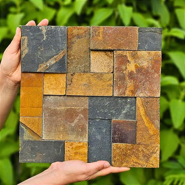 Mosaico Pedra Ferro Placas 30x30 Telada