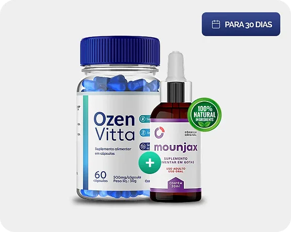 OzenVitta 60 Cápsulas 1 Potes + Mounjax Gotas 1 Frascos