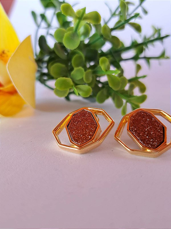 Brinco Sol com pedra