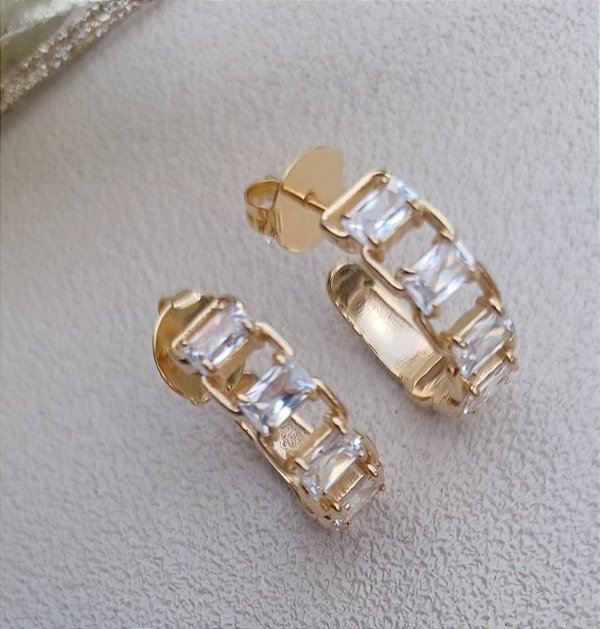 Brinco Argola com zircônia