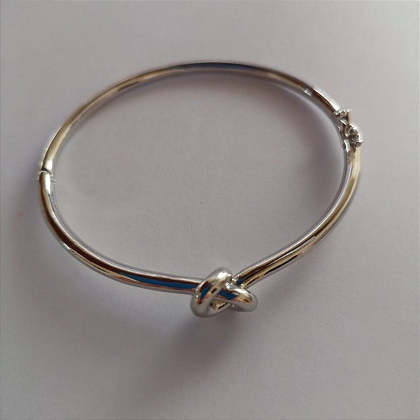 Bracelete nó em ródio branco