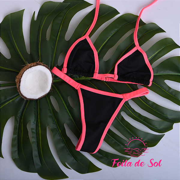 Conjunto Marquinha Bicolor - Preto com Rosa