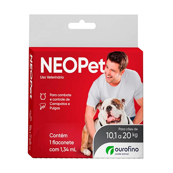 Antipulgas e Carrapatos Ourofino Neopet 1,34 mL para Cães de 10,1 até 20 Kg