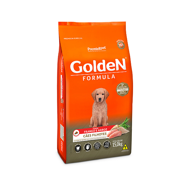 Ração Golden Fórmula para Cães Filhote Sabor Frango e Arroz-15Kg