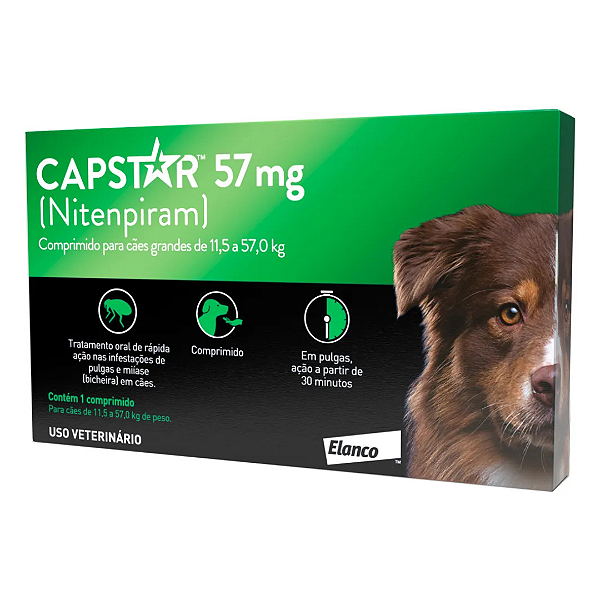 Capstar Elanco Pet 57mg Para Cães de 11,5kg a 57kg