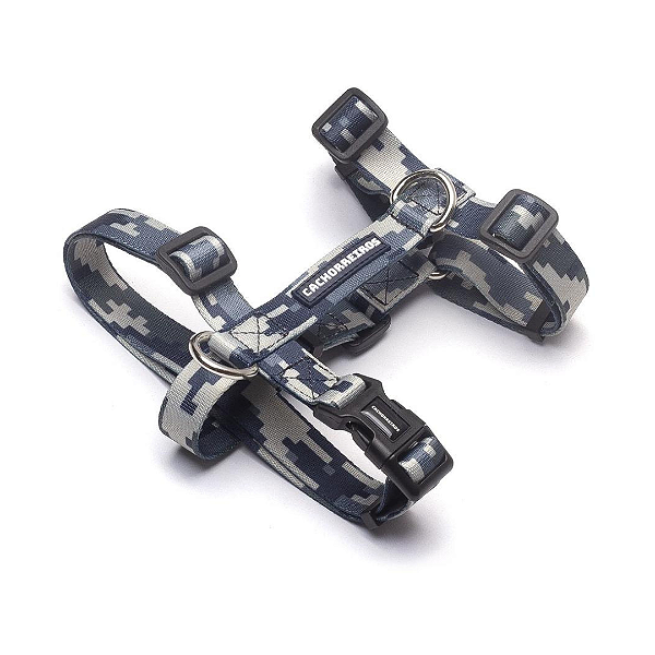 Peitoral H para cachorros Camuflado Cinza