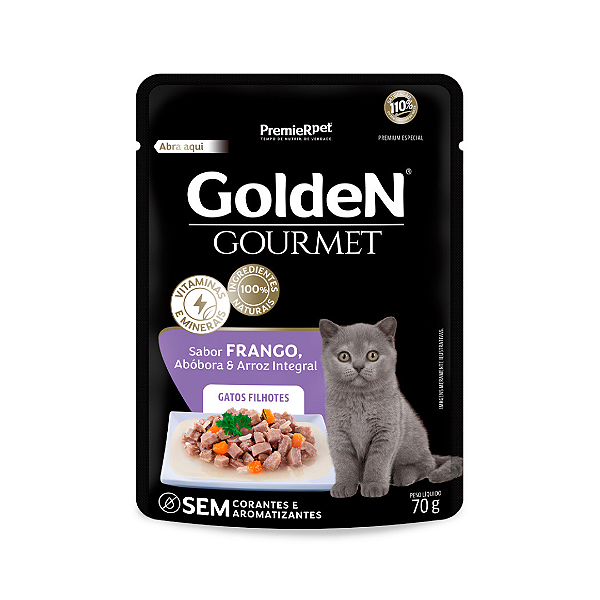 Ração Úmida Golden Gourmet para Gatos Filhotes Sabor Frango 70g