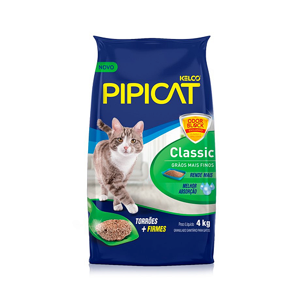 Areia Higiênica Pipicat Classic para Gatos-4Kg